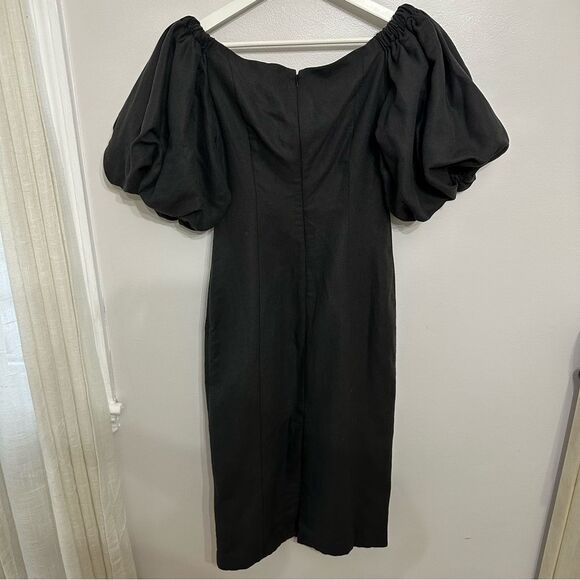 Mara Hoffman Midi Linen-Blend Namari Puff-Sleeve Dress - Picture 7 of 11